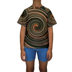 Strudel Spiral Eddy Background Kids  Short Sleeve Swimwear by Nexatart