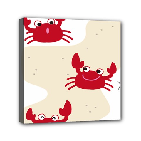 Sand Animals Red Crab Mini Canvas 6  X 6  by Mariart