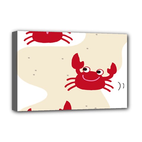 Sand Animals Red Crab Deluxe Canvas 18  X 12   by Mariart