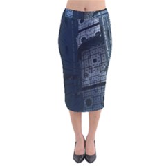 Graphic Design Background Velvet Midi Pencil Skirt by Nexatart