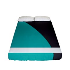 Turquoise Line Fitted Sheet (full/ Double Size) by mugebasakart