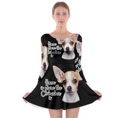 Chihuahua Long Sleeve Skater Dress by Valentinaart