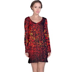 Red Particles Background Long Sleeve Nightdress by Nexatart