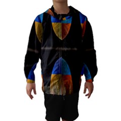 Black Cross With Color Map Fractal Image Of Black Cross With Color Map Hooded Wind Breaker (kids) by Nexatart