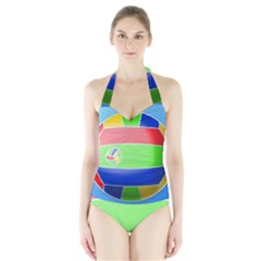 Balloon Volleyball Ball Sport Halter Swimsuit by Nexatart