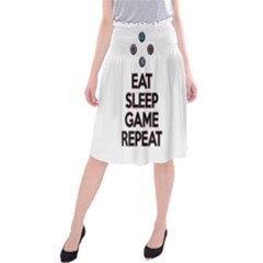 Eat Sleep Game Repeat Midi Beach Skirt by Valentinaart