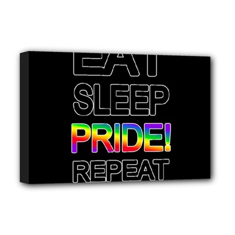 Eat Sleep Pride Repeat Deluxe Canvas 18  X 12   by Valentinaart