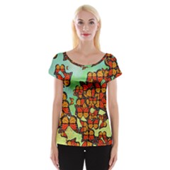 Monarch Butterflies Women s Cap Sleeve Top by linceazul