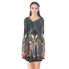 Awesome Wolf In The Night Flare Dress by FantasyWorld7