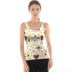 Valentinstag Love Hearts Pattern Red Yellow Tank Top by EDDArt