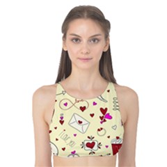 Valentinstag Love Hearts Pattern Red Yellow Tank Bikini Top by EDDArt