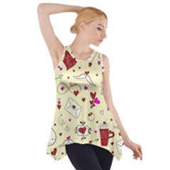 Valentinstag Love Hearts Pattern Red Yellow Side Drop Tank Tunic by EDDArt