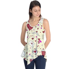 Valentinstag Love Hearts Pattern Red Yellow Sleeveless Tunic by EDDArt