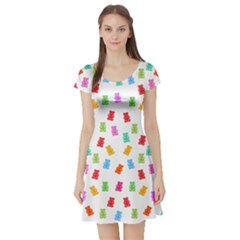 Candy Pattern Short Sleeve Skater Dress by Valentinaart