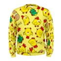 Animals Yellow Chicken Chicks Worm Green Men s Sweatshirt View1