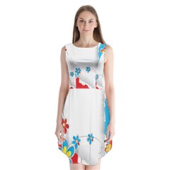 Flower Floral Papper Butterfly Star Sunflower Red Blue Green Leaf Sleeveless Chiffon Dress   by Mariart