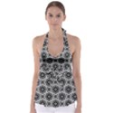 Geometric Black And White Babydoll Tankini Top View1