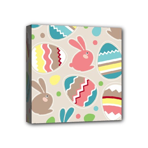 Easter Rabbit Bunny Rainbow Mini Canvas 4  X 4  by Mariart