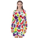 Fruite Watermelon Long Sleeve Chiffon Shift Dress  View1