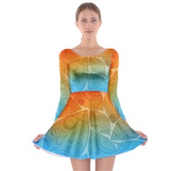 Leaf Color Sam Rainbow Long Sleeve Skater Dress by Mariart