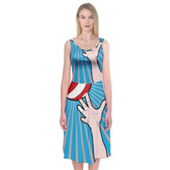 Volly Ball Sport Game Player Midi Sleeveless Dress by Mariart