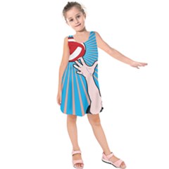 Volly Ball Sport Game Player Kids  Sleeveless Dress by Mariart