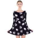 Pug dog pattern Long Sleeve Velvet Skater Dress View1