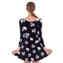 Pug dog pattern Long Sleeve Velvet Skater Dress View2