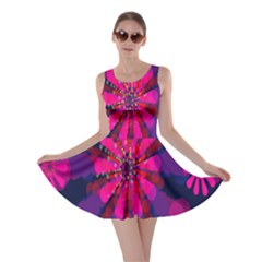 Flower Red Pink Purple Star Sunflower Skater Dress by Mariart