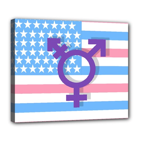 Transgender Flag Deluxe Canvas 24  X 20   by Valentinaart