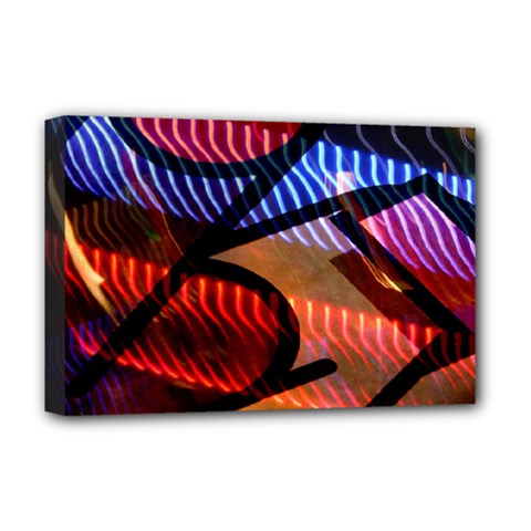 Graphic Shapes Experimental Rainbow Color Deluxe Canvas 18  X 12   by Mariart