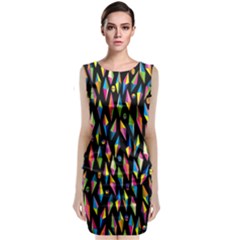 Skulls Bone Face Mask Triangle Rainbow Color Sleeveless Velvet Midi Dress by Mariart