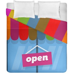 Store Open Color Rainbow Glass Orange Red Blue Brown Green Pink Duvet Cover Double Side (california King Size) by Mariart