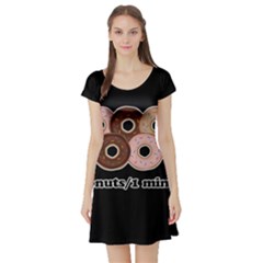 Five Donuts In One Minute  Short Sleeve Skater Dress by Valentinaart