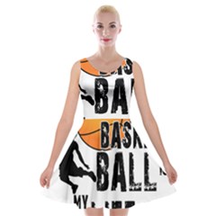 Basketball Is My Life Velvet Skater Dress by Valentinaart