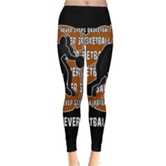 Basketball Never Stops Leggings  by Valentinaart