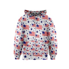 Flag Of The Usa Pattern Kids  Zipper Hoodie by EDDArt