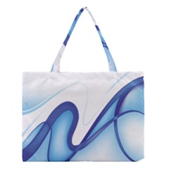 Glittering Abstract Lines Blue Wave Chefron Medium Tote Bag by Mariart