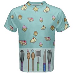 Kawaii Kitchen Border Men s Cotton Tee by Nexatart