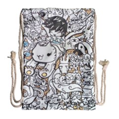 Cute Doodles Drawstring Bag (large) by Nexatart