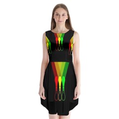 Lamp Colors Green Yellow Red Black Sleeveless Chiffon Dress   by Mariart