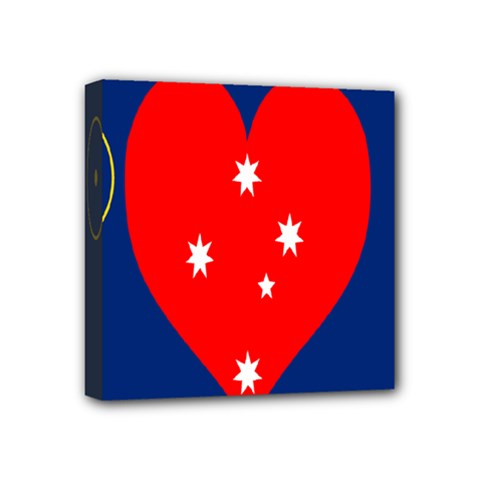 Love Heart Star Circle Polka Moon Red Blue White Mini Canvas 4  X 4  by Mariart