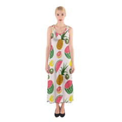 Fruits Pattern Sleeveless Maxi Dress by Nexatart