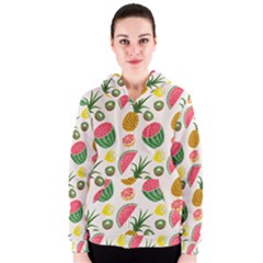 Fruits Pattern Women s Zipper Hoodie by Nexatart