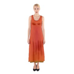 Scarlet Pimpernel Writing Orange Green Sleeveless Maxi Dress by Mariart