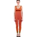 Scarlet Pimpernel Writing Orange Green OnePiece Catsuit View1