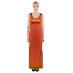 Scarlet Pimpernel Writing Orange Green Maxi Thigh Split Dress by Mariart