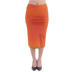 Scarlet Pimpernel Writing Orange Green Midi Pencil Skirt by Mariart