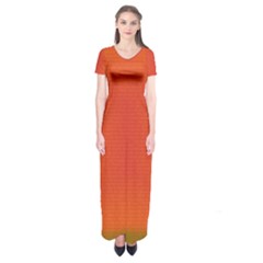 Scarlet Pimpernel Writing Orange Green Short Sleeve Maxi Dress by Mariart