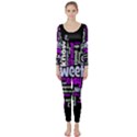 Writing Color Rainbow Sweer Love Long Sleeve Catsuit View1